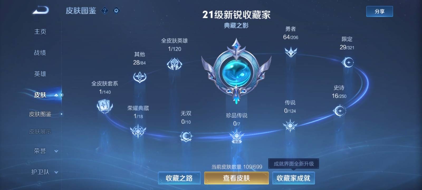 1906616-安卓Q 【可二次】 英雄数量:120 皮肤数量:109 贵族等级:贵族V5 大秦宣太后 一生所爱 特工战影 逐浪之夏 黄金分割率 缤纷独角兽 紫霞仙子 五谷丰年 冰雪圆舞曲 鹰眼护卫