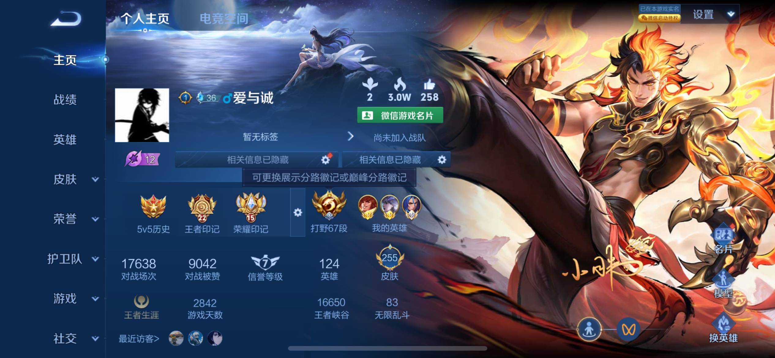 王者荣耀账号苹果VX67段】全息碎影-至尊宝-祥瑞亨通-记忆之芯-无双飞将-妄想食味-寅虎赤拳-零号赤焰-寅虎御盾-霸王