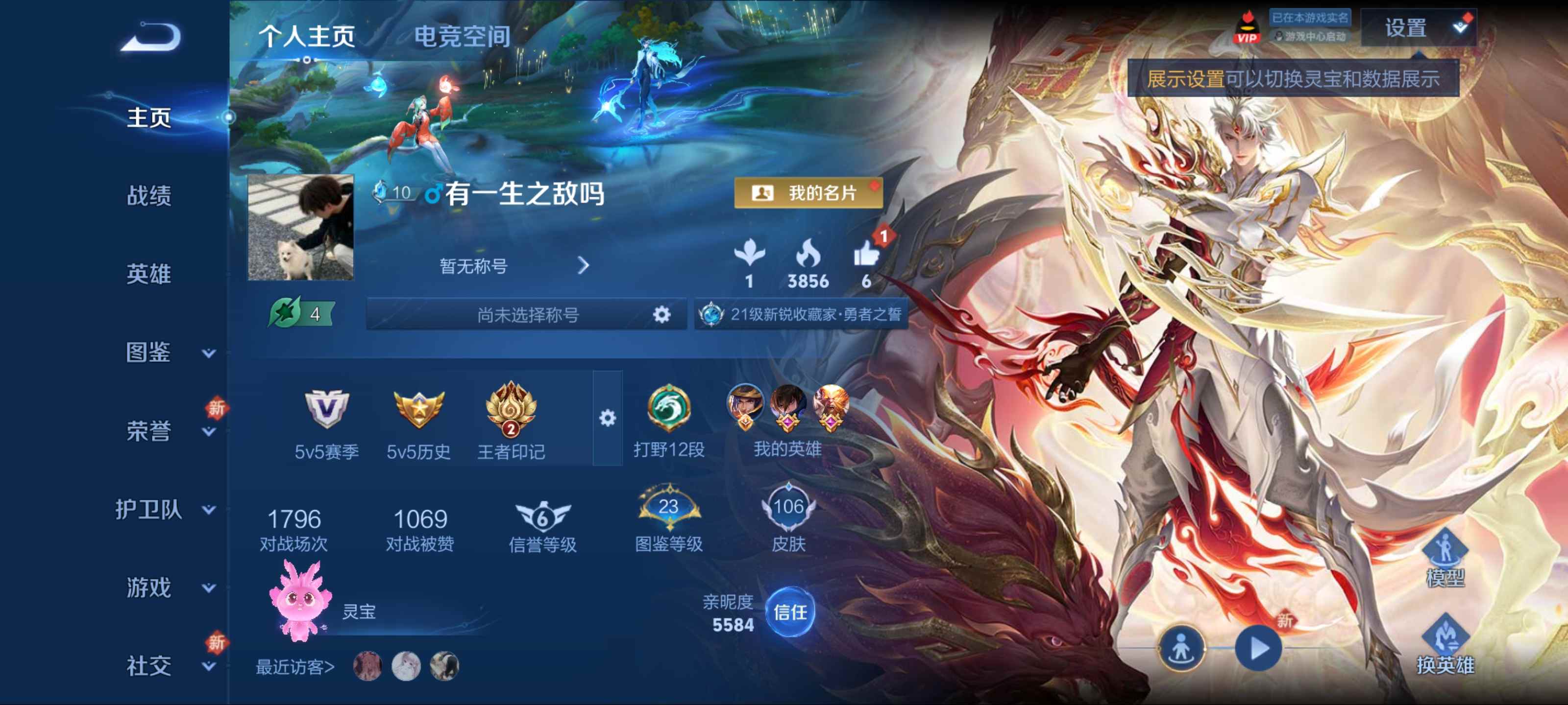 王者荣耀账号安卓QQ116英雄-106皮肤-传说品质3-史诗品质21幻光神枪-愿照·九州拓-鸣野蒿-天才门将-功夫厨神-