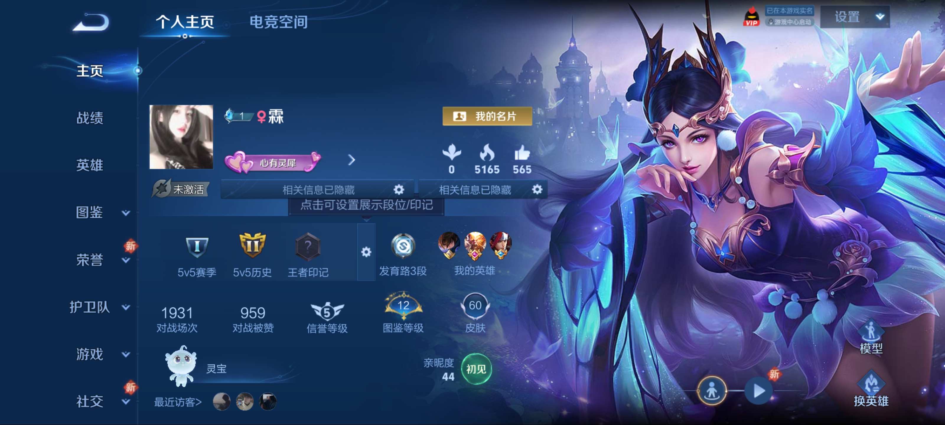 王者荣耀账号安卓QQ83英雄-60皮肤-传说品质1-史诗品质5仲夏夜之梦-魅力维加斯-舞动绿茵-圣诞恋歌-鹰眼护卫-水果