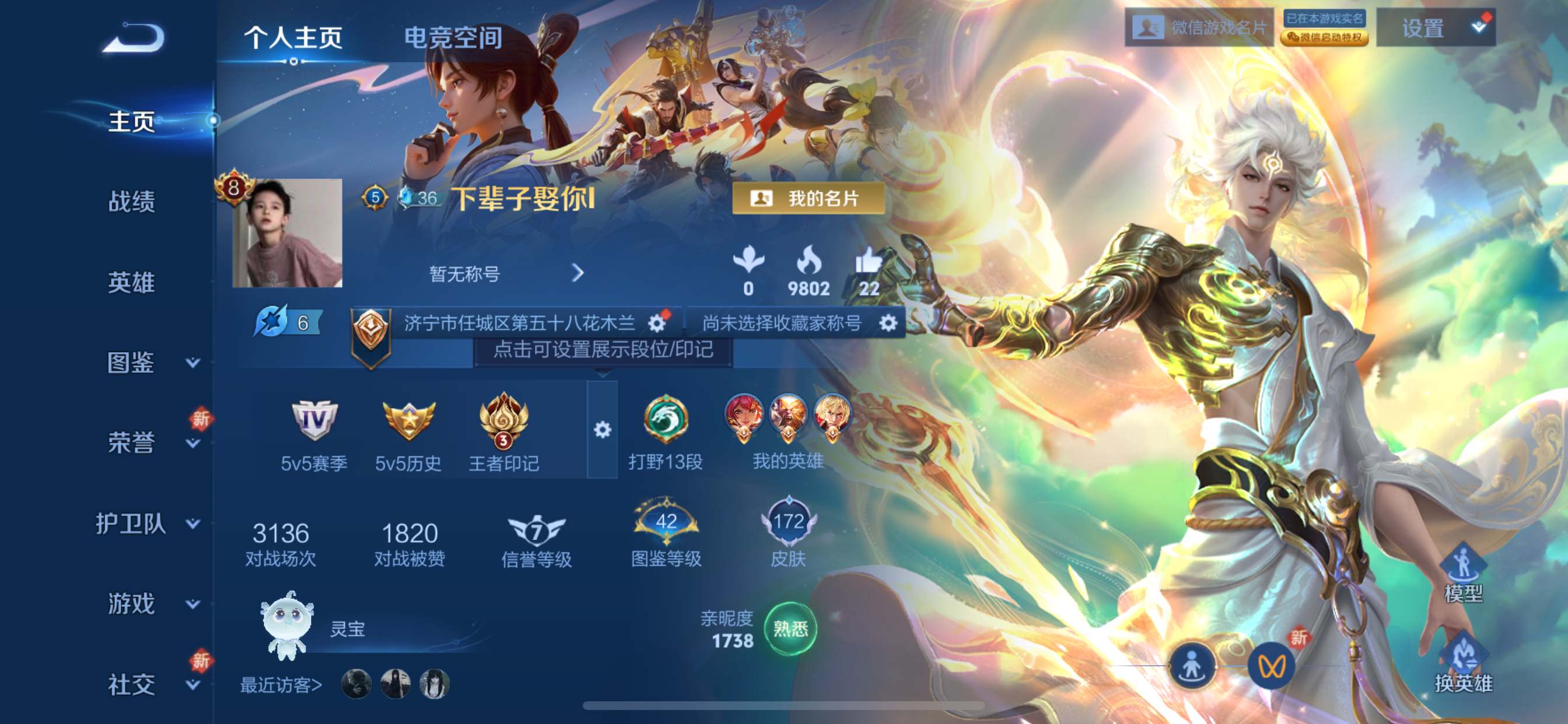 王者荣耀账号苹果VX124英雄-172皮肤-无双限定1-传说品质11-史诗品质60碎月剑心-音你闪耀-一念神魔-云鹰飞将