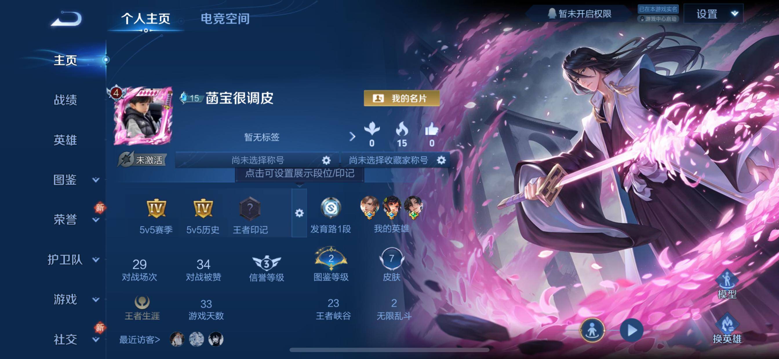 王者荣耀账号苹果QQ15英雄-7皮肤-珍品传说1-传说品质1-史诗品质1朽木白哉-音你闪耀-魅力维加斯-忍炎影-海滩派对-死亡骑士-福禄兄弟