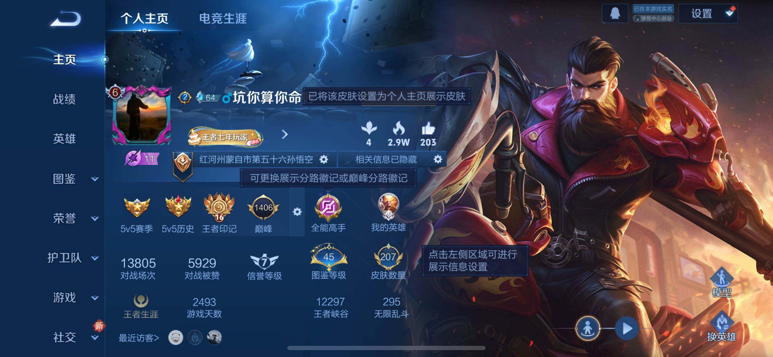 王者荣耀账号苹果QQ125英雄-207皮肤-荣耀典藏1-传说品质4-史诗品质42赤影疾锋-无双飞将-山海炽霜斩-末日机甲